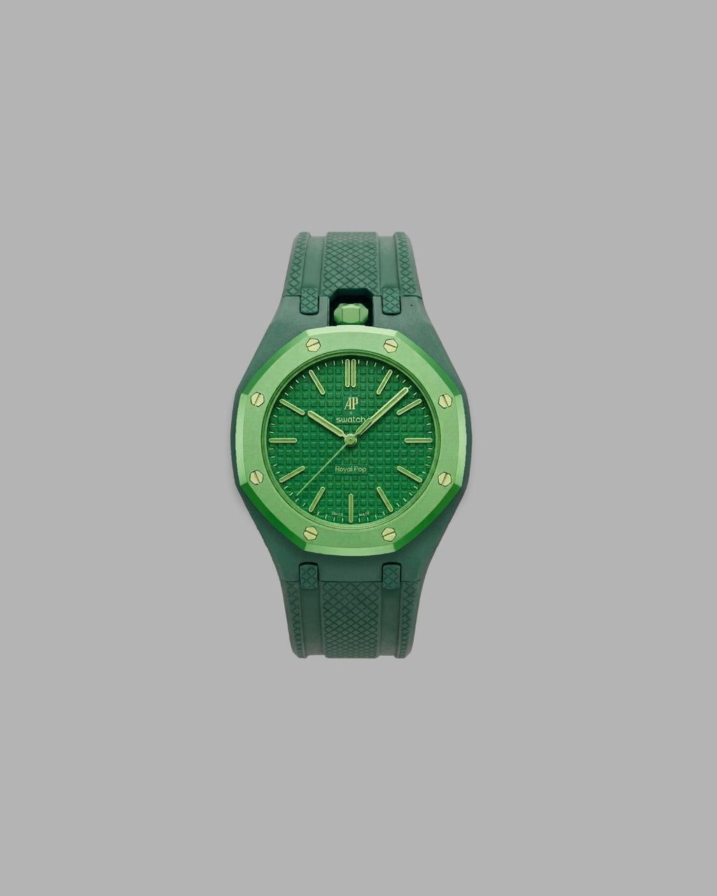 AP x Swatch Sportband grün vertikale Krone