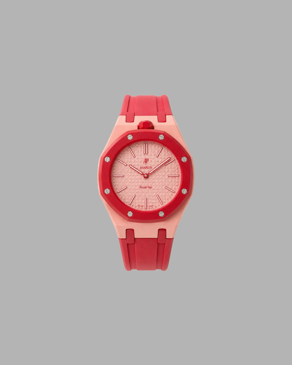 AP x Swatch Sportband rosarot vertikale Krone