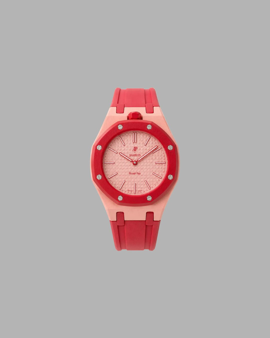 AP x Swatch Sportband rosarot vertikale Krone