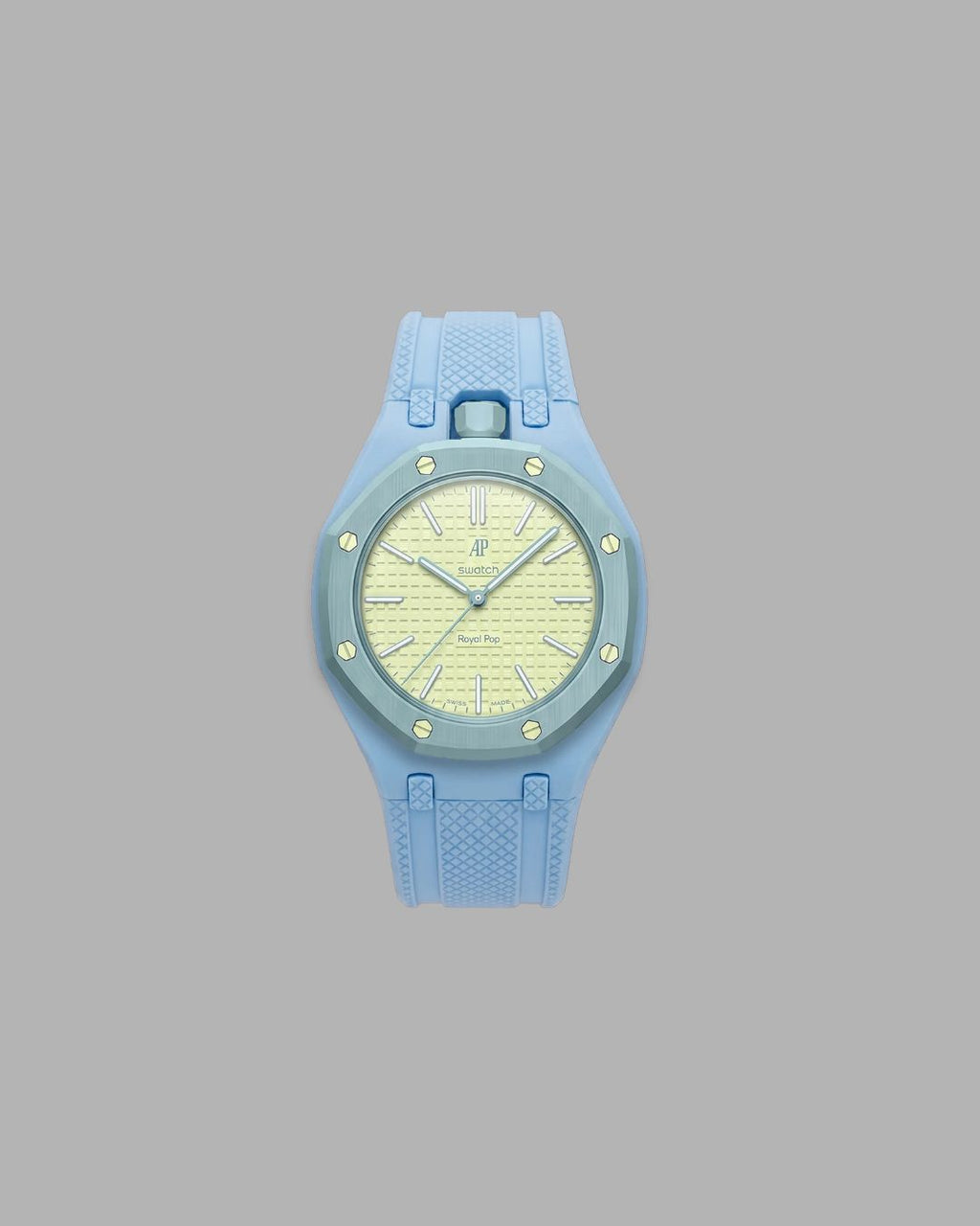 AP x Swatch Sportband babyblau vertikale Krone
