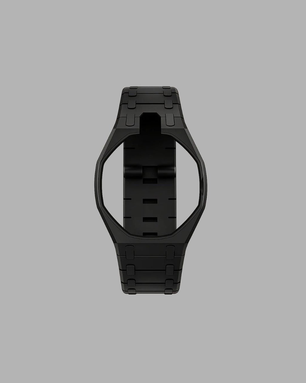 AP x Swatch Link Strap schwarz vertikale Krone