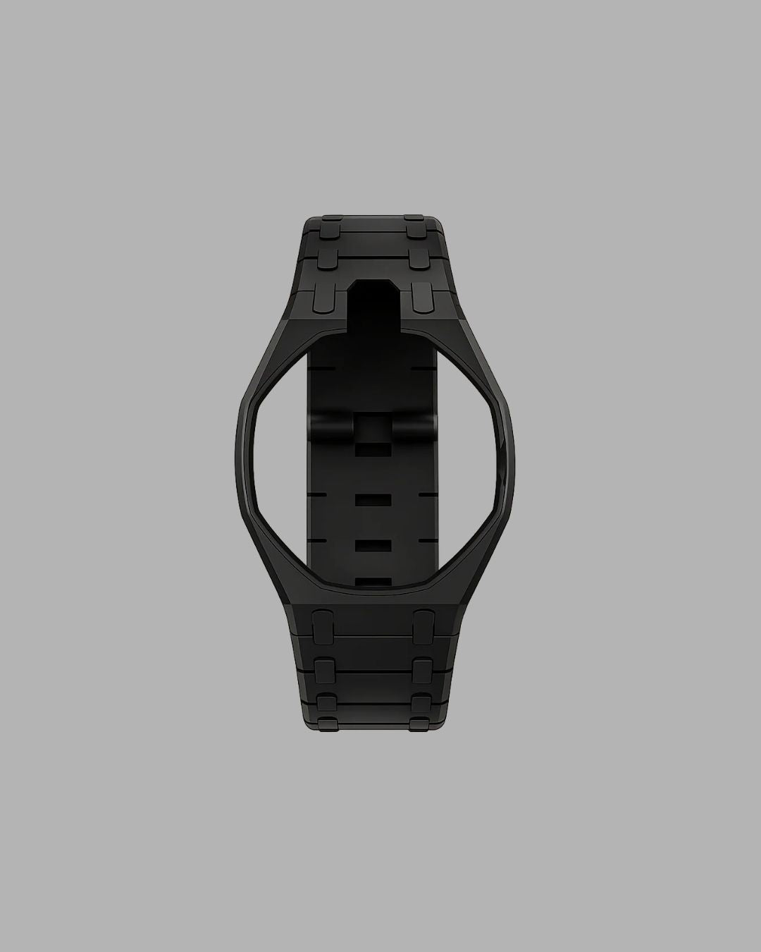 AP x Swatch Link Strap schwarz vertikale Krone