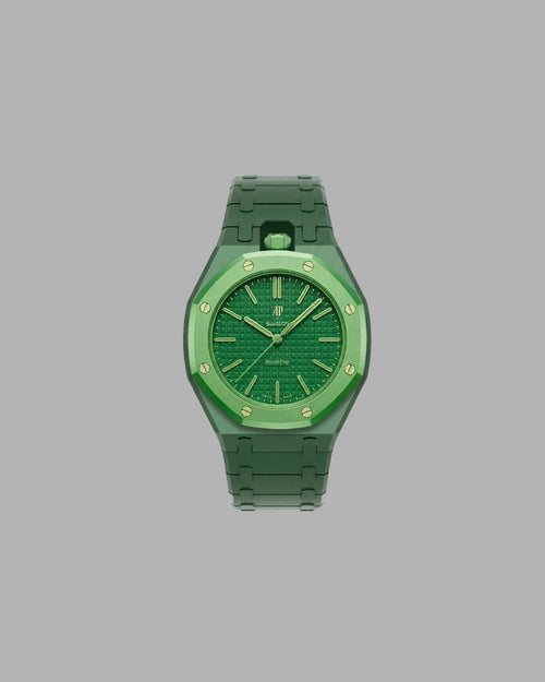 AP x Swatch Link Strap grün vertikale Krone