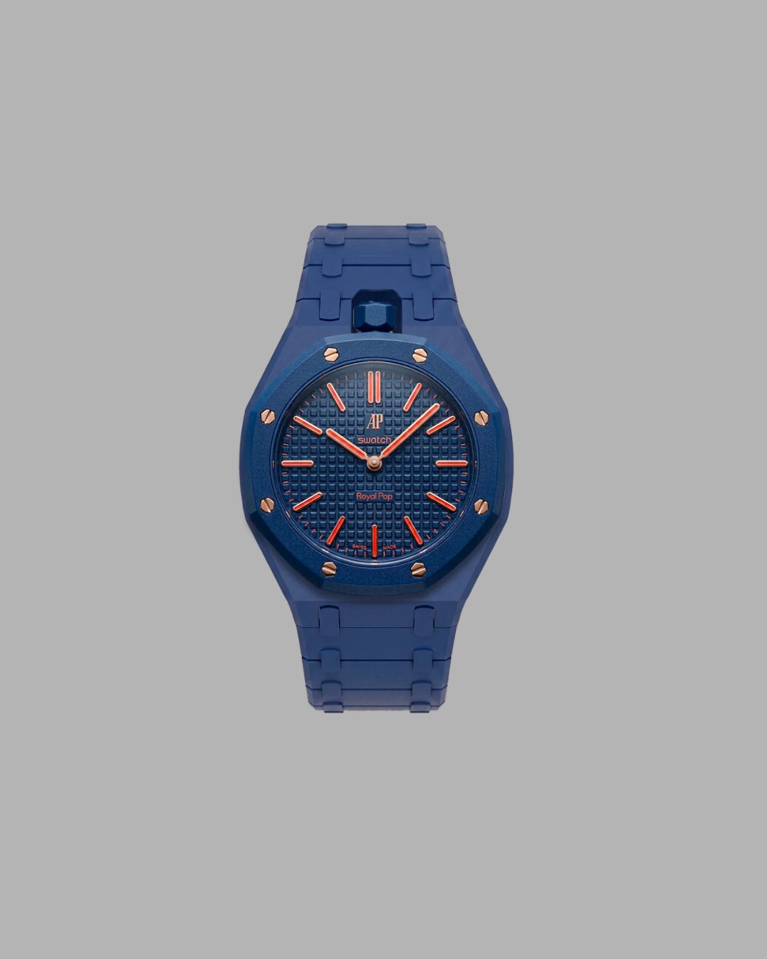 AP x Swatch Link Strap dunkelblau vertikale Krone