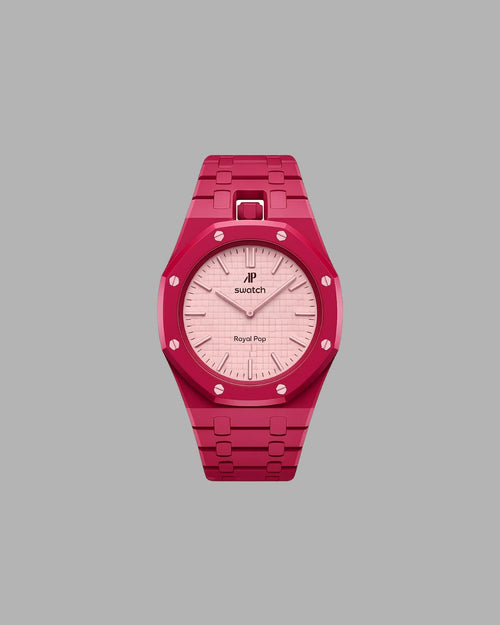 AP x Swatch Link Strap rosarot vertikale Krone