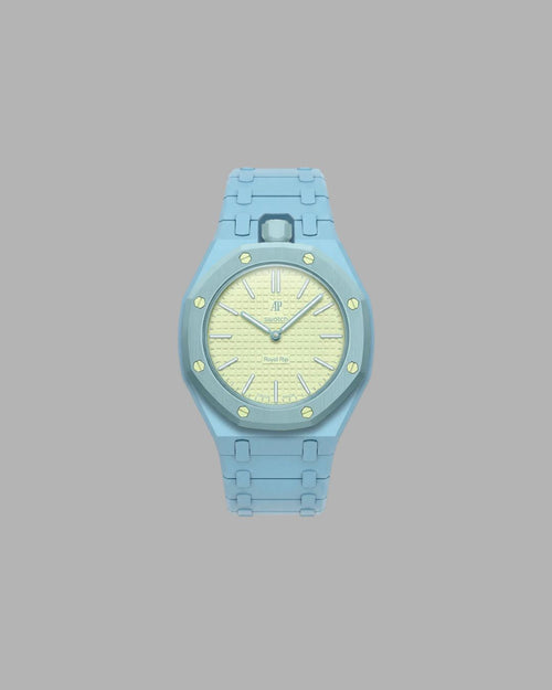 AP x Swatch Link Strap babyblau vertikale Krone