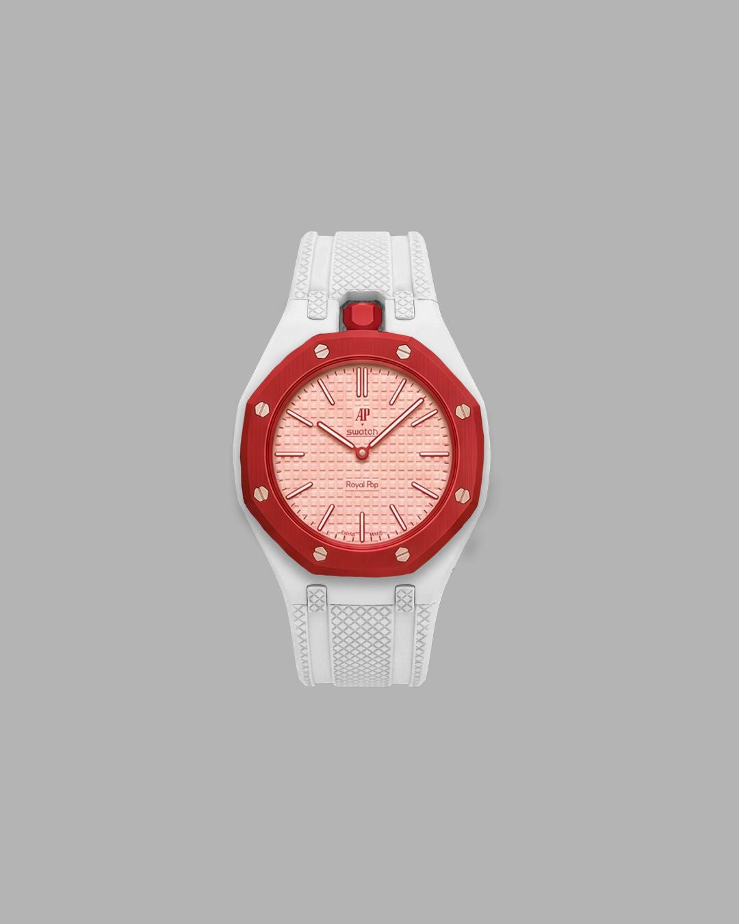 AP x Swatch Sportband weiss vertikale Krone